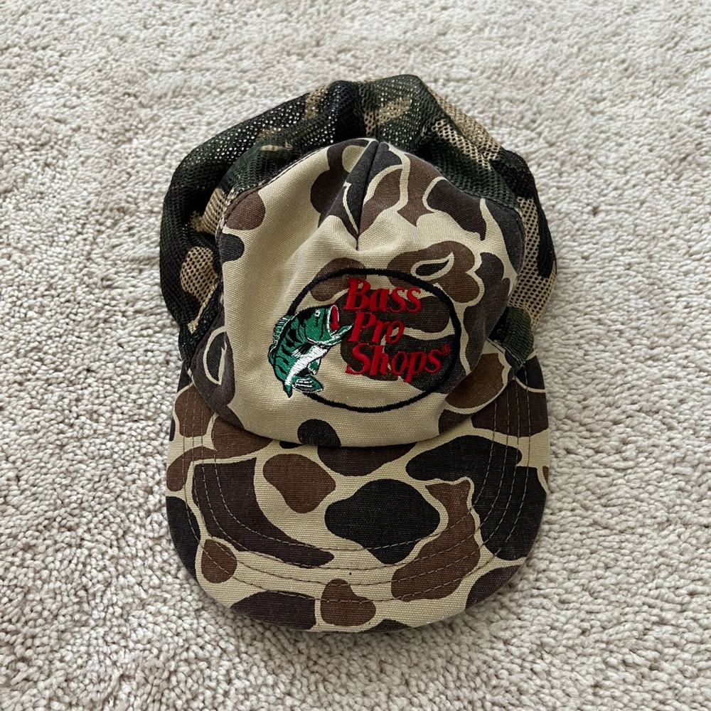 Bass Pro Shops Camouflage Hat with Red Logo